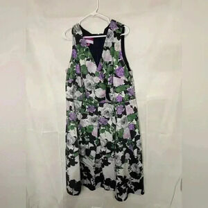 Talbots Black and Purple Floral Dress